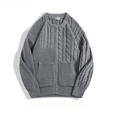 Men and Women Japanese Simple Double Zipper Twist Sweaters Cardigan Autumn Winter O-neck Simple Versatile Casual Knitted Jackets
