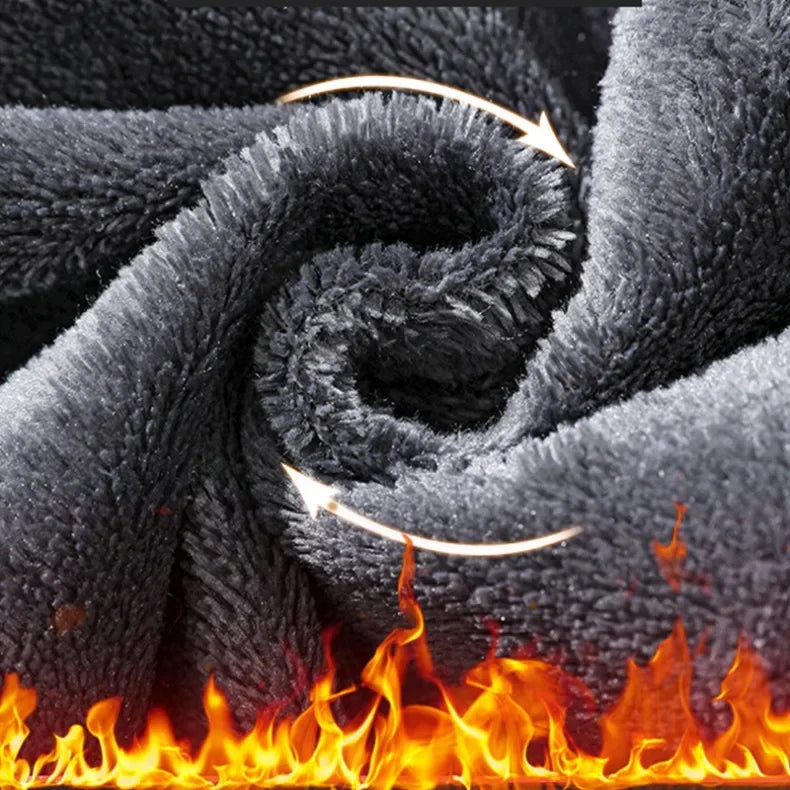 Winter Warm Fleece Men's Business Casual Pants Stretch Slim Fashion Korean Thermal Trousers Classic Simple Male Plush Clothes