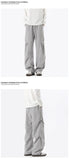 Mens Casual Pants Loose Fit Joggers Patchwork Pleated Trousers Trendy Elastic Waist Outdoor Sports Streetwear Hip Hop Trousers