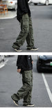 Japanese Multi-pocket Work Pants Men's Autumn Trendy Loose Straight Casual Pants Hip-hop Retro Design Trousers Aesthetic Chic