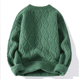 Autumn Winter O Neck Kint Pullovers Men Solid Color Casaul Sweater Loose Knitted Fashion Streetwear Warm Pullover Sweaters Man