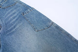 Multi-pocket Loose Wide-leg Jeans Men's Cotton Vintage Washed Denim Pants Hip-hop Fashion Y2K Streetwear Autumn Casual Trousers