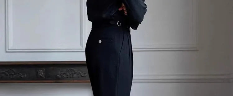 Light Luxury Men's Naples Draped Suit Pants Casual Solid Color Straight Premium Quality Dress Pants Wedding Banquet Business