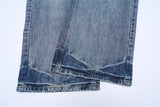 Vintage Wash Men's Loose Jeans American Cleanfit High Street Micro Flared Trousers Autumn Fashion Casual Wide-leg Denim Pants