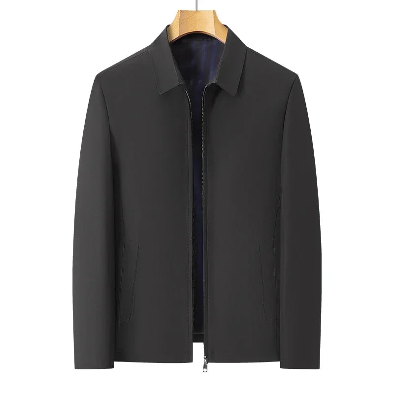 Spring Brand Outerwear Coats Men New Fashion Turn Down Collar Jacket Autumn Smart Casual Classic Luxury Business Jacket