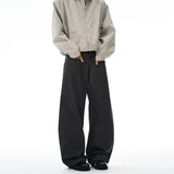 100% Cotton Wide-leg Jeans Men's Autumn Fashion Pocket Design Casual Trousers Loose American High Street Y2K Denim Pants