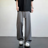 Men's Casual Straight Long Loose Pants Stretch Elastic Waist Jogger Korean Classic Blue Black Gray Male Brand Trousers Plus Size