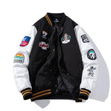 Autumn Winter Varsity Jacket Men Fashion Baseball Jacket Women Embroidery Letter American Coat College Streetwear Button Pink