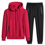 Male 2 Pieces Sweatshirt + Sweatpants Suit 8XL Plus Size New Spring Autumn Clothing Hooded Men Sportswear Sets Casual Pants