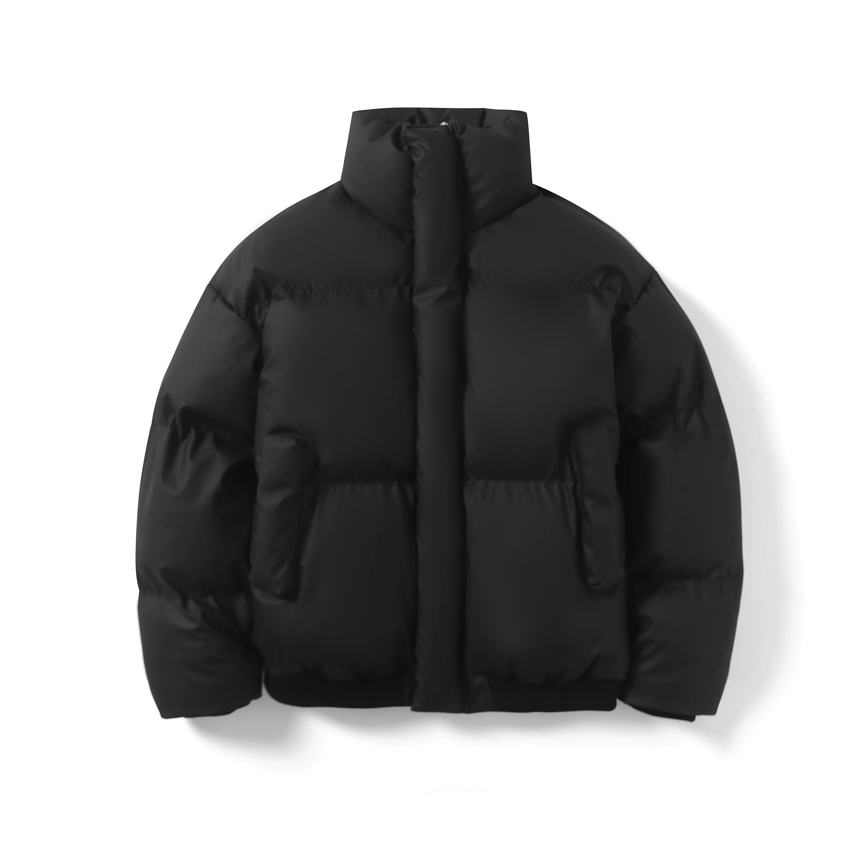 Winter Thick Warm Cotton Padde Jacket Men Stand Collar Daily Casual All-match Parka Outwear Coats Men's Clothing Black/Camel