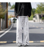 Jeans Mens Classic Straight Leg Jeans White Tie Dye Denim Pants Unisex Fashion Casual Trousers Streetwear Hip Hop Style Washed