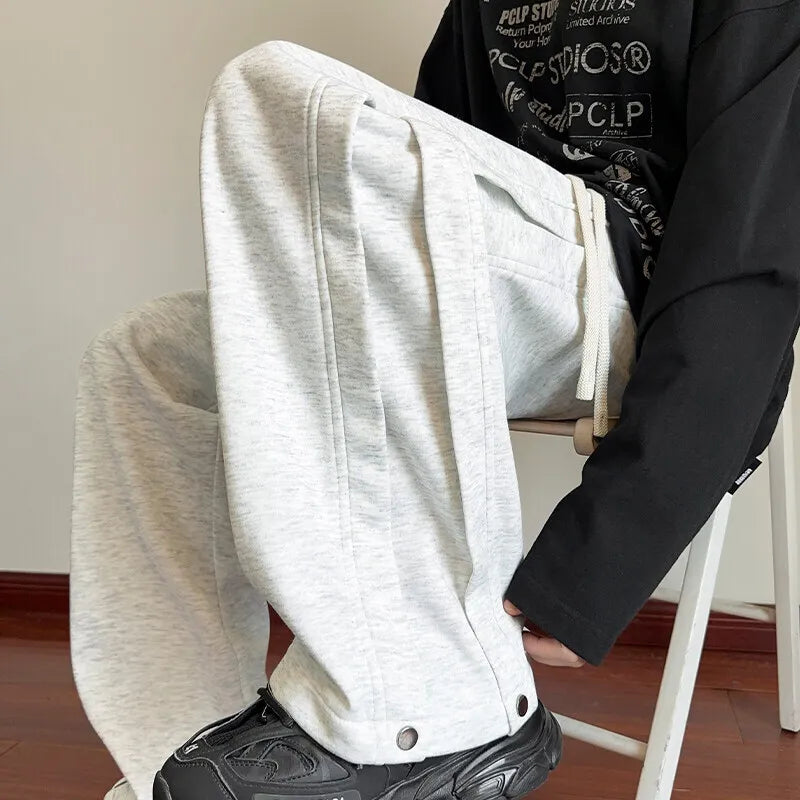 Black Casual Pants Men Fashion Oversized Wide Leg Pants Men Sweatpants Streetwear Loose Sports Pants Mens Joggers Trousers