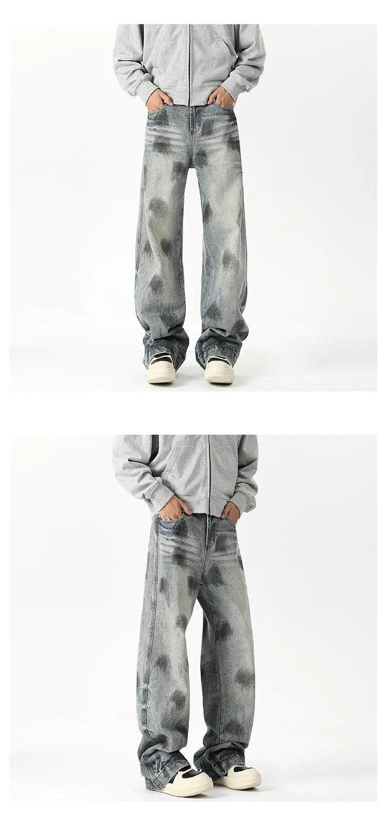 Autumn Jeans Men's New Denim Pants wash jeans New Fashion High Quality Washed Male Jeans Loose Wide Leg Trousers Straight