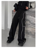 American High Street Style Retro Trend Functional Style Drawstring Loose Sports Wide-leg Trousers Autumn Winter New Style Pants