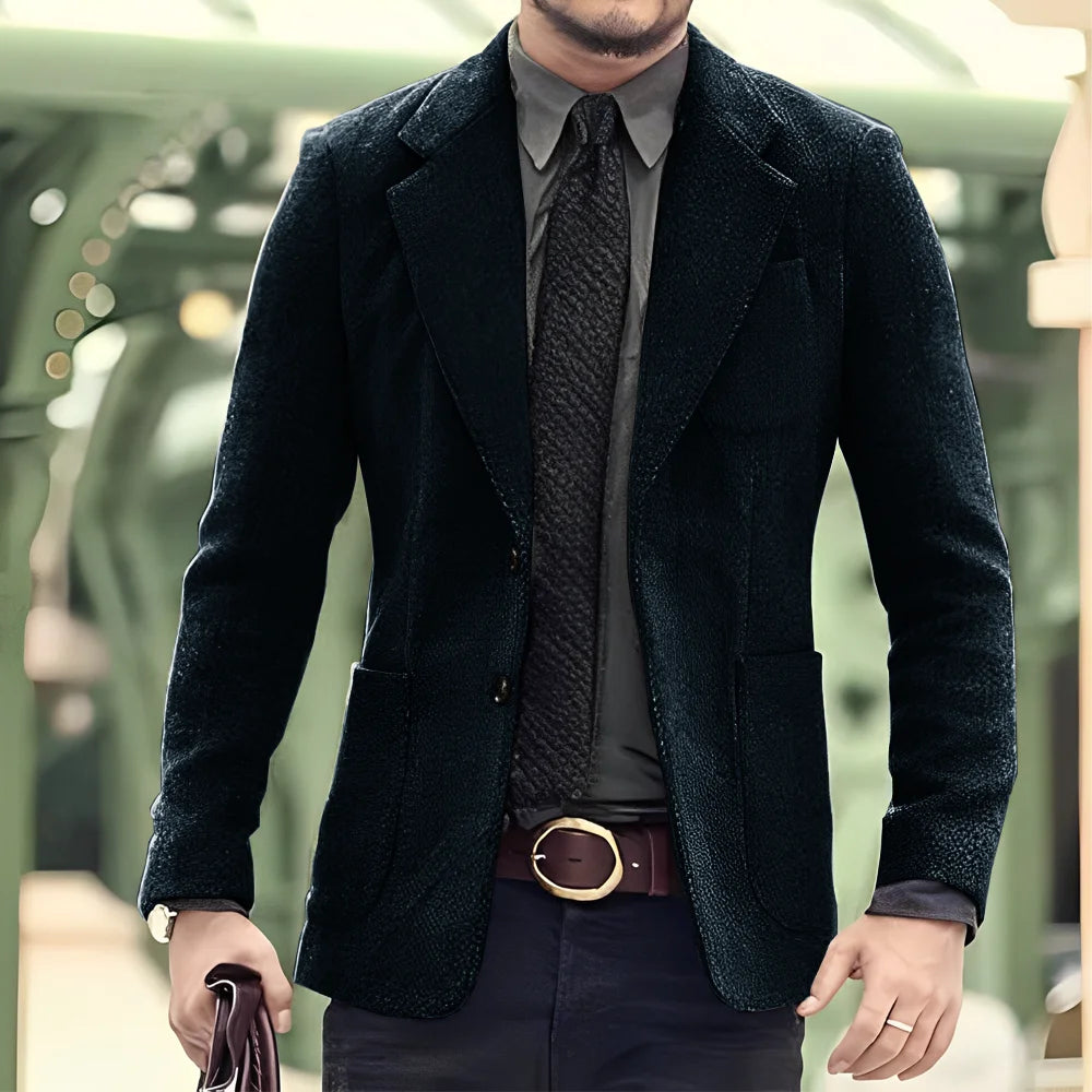 Men's Blazer 2 Button Classic Herringbone Jacket Steampunk Style Outerwear Winter Youth Clothes Suit for Men