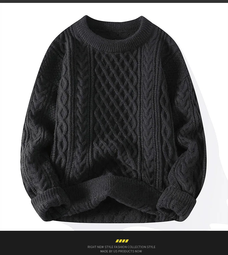 Sweater, Autumn and Winter Men's Thick Crumpled Sweater Jacket, Christmas Couple's Thread