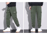 Autumn New Men's Corduroy Cargo Harem Pants Fashion Korean Embroidery Bound Feet Casual Pants Trendy Brand Male Trousers