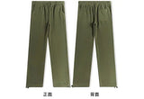 Double-sided Fleece! Retro Military Green Straight-leg Pants Women Loose Thickened Warm Drawstring Casual Wide-leg Pants Men