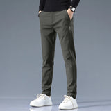 Casual Pants Men Spring Autumn 2025 New Straight Slim Fit Sweatpants Solid Color Business Elastic waist Male Trousers