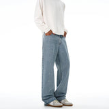 Fashion Graffiti Black Loose Wide-leg Jeans Men's Autumn New American Simple Basic Wash Denim Pants Loose Straight Trousers