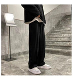 Men's Loose-fit Straight-leg Casual Pants Drawstring Summer Lightweight  Wide-leg Sweatpants for Men Comfortable Long Pants