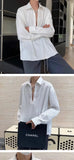 New Men's Casual Blouse Shirt Tops Long Sleeve Tee Shirt Spring Autumn Slanted Placket Vintage Shirts Renaissance Shirt