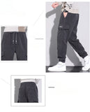 Autumn New Men's Corduroy Cargo Harem Pants Fashion Korean Embroidery Bound Feet Casual Pants Trendy Brand Male Trousers