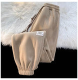 Korean style autumn and winter men and women street personality loose wide leg bound sports pants couple simple casual pants