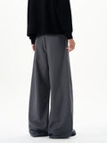 Autumn Men's Loose Suit Pants Commuting Business Casual Classic Gray Black Wide Legs Trousers Oversized Simple Style Clothes