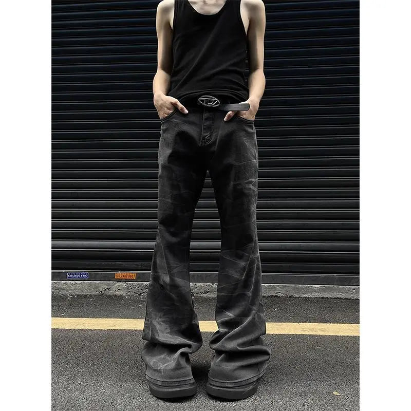 American autumn high street straight leg jeans for men and women trendy hiphop retro personality loose and wide leg casual pants