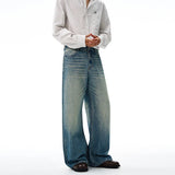 American Retro Jeans Men's Oversize Baggy Wide Legs Classic Wash Cotton Denim Pants Hip-hop Rock Streetwear Loose Trousers