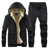 Sportswear Cardigan Winter Sets Tracksuit Hooded Male ThickHoodies + Elastic Pants Casual Men Fleece Warm Sets Men Sport Sets