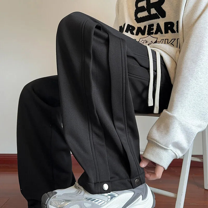 Black Casual Pants Men Fashion Oversized Wide Leg Pants Men Sweatpants Streetwear Loose Sports Pants Mens Joggers Trousers