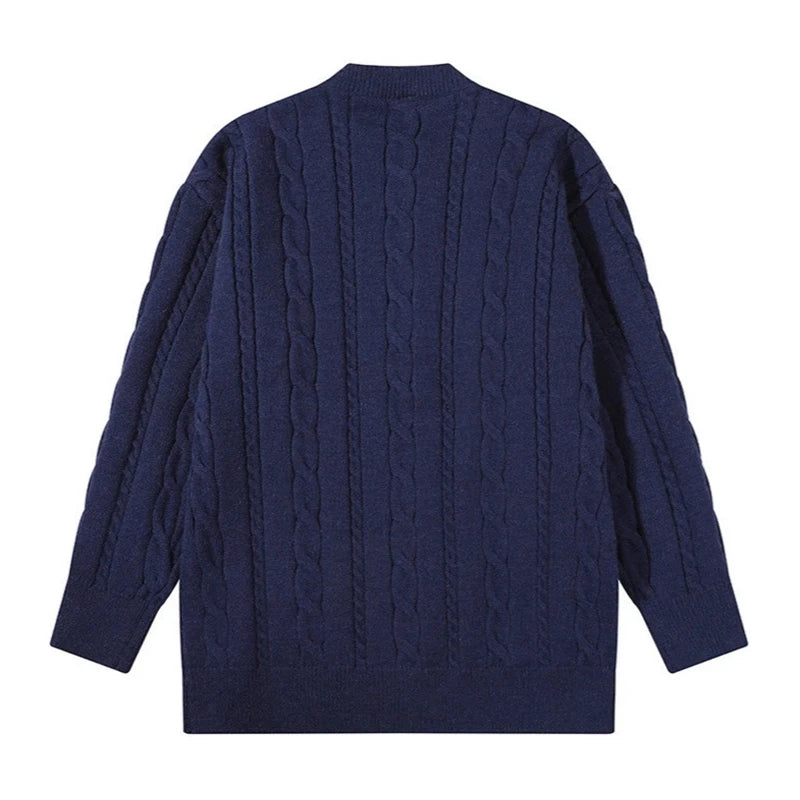 Korean Fashion Men Cardigan Light Luxury Knitted O Neck Long Sleeve Sweater Coat Autumn  Premium Quality Jacquard Knitwear M-3XL