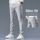 Casual Pants Men Spring Autumn 2025 New Straight Slim Fit Sweatpants Solid Color Business Elastic waist Male Trousers