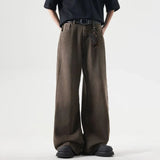 Mens Long Pants Washed Dyed Jeans Autumn Casual Hawaiian Daily Wear-Resistant American Style Pants Men's Clothing Unisex 2024