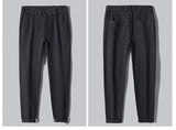Men's Business Casual Pants Stretch Slim Fit Straight Semi-elastic Waist Trousers Solid Classic Office Work Male Clothing