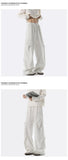 Mens Casual Pants Loose Fit Joggers Patchwork Pleated Trousers Trendy Elastic Waist Outdoor Sports Streetwear Hip Hop Trousers