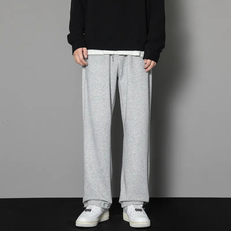 Sweatpants Mens Straight Pants Large Size Male Loose Black Casual Pants Streetwear Sport Trousers Joggers Oversize Sports