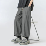 Summer Casual Pants Men Oversized Wide Leg Pants Men Japanese Streetwear Hip-hop Loose Cotton Straight Pants Mens Trousers M-3XL
