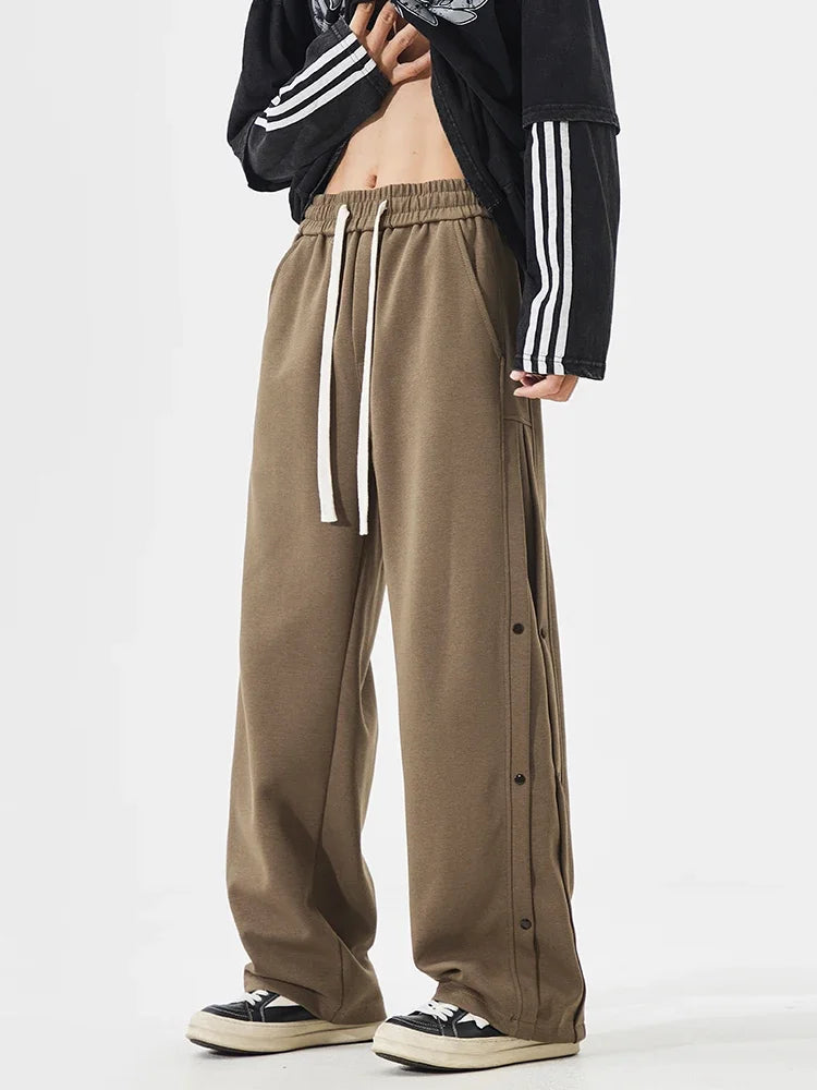 Fashion Men's Baggy Straight Casual Pants Cotton Comfortable Stretch Trousers Sweatpants Joggers Classic Black Khaki Male Clothe