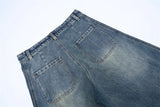 Baggy Classic Jeans Men's Vintage Wash Cotton Wide-leg Denim Pants Loose Fashion Spliced Streetwear Trendy Hip-hop Y2K Trousers