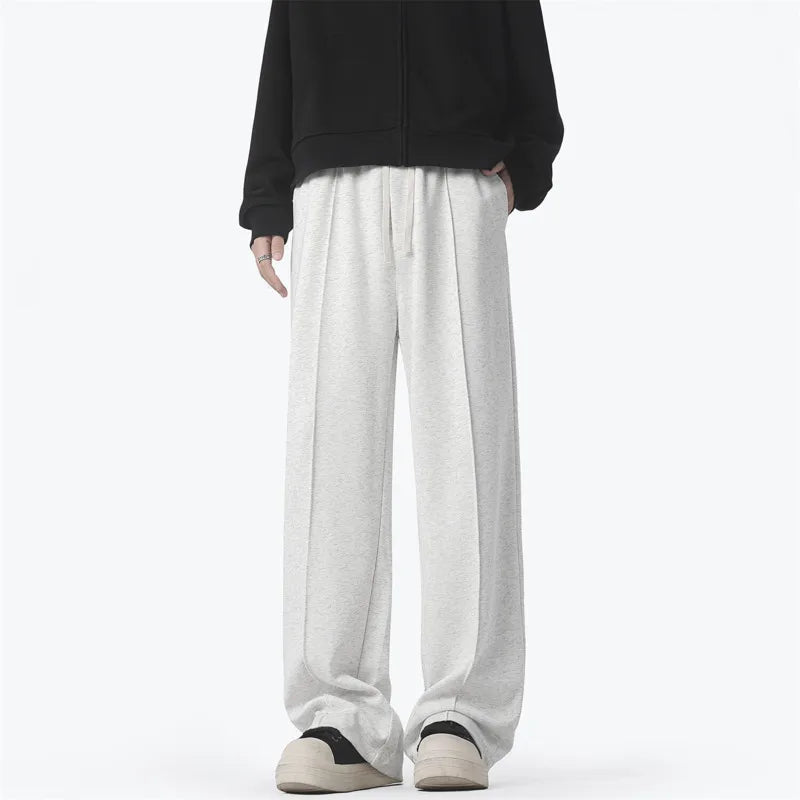 Black Casual Pants Men Fashion Oversized Wide Leg Pants Men Streetwear Loose Straight Grey Sweatpants Mens Joggers Trousers