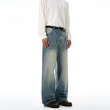 2025 Autumn Men's Wide-leg Jeans Comfortable Loose Casual Straight Trousers American Classic Retro Wash Cotton Denim Pants