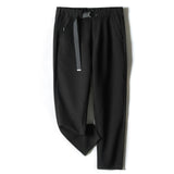 White Stretch Casual Ankle Pants Silhouette Men's Elegant Suit Pants Summer Korean Straight Loose Men's Smart Casual Trousers