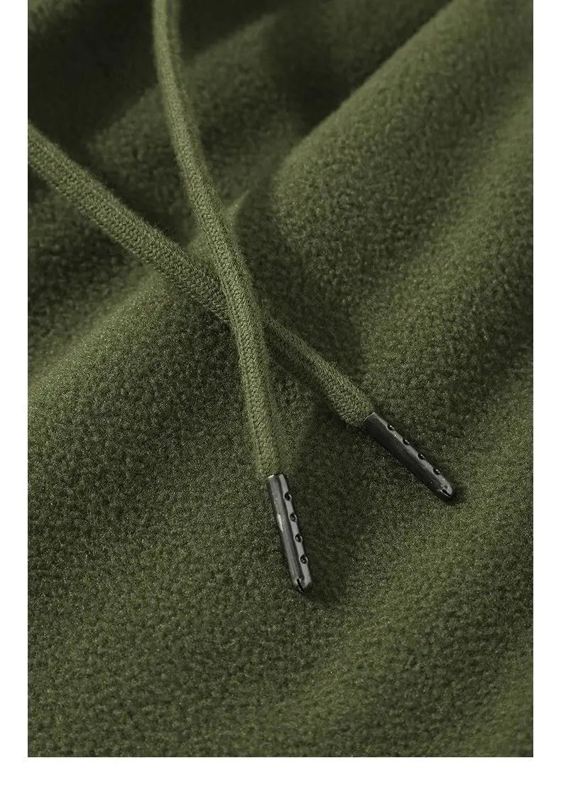 Double-sided Fleece! Retro Military Green Straight-leg Pants Women Loose Thickened Warm Drawstring Casual Wide-leg Pants Men