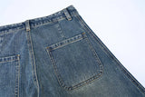 Baggy Classic Jeans Men's Vintage Wash Cotton Wide-leg Denim Pants Loose Fashion Spliced Streetwear Trendy Hip-hop Y2K Trousers