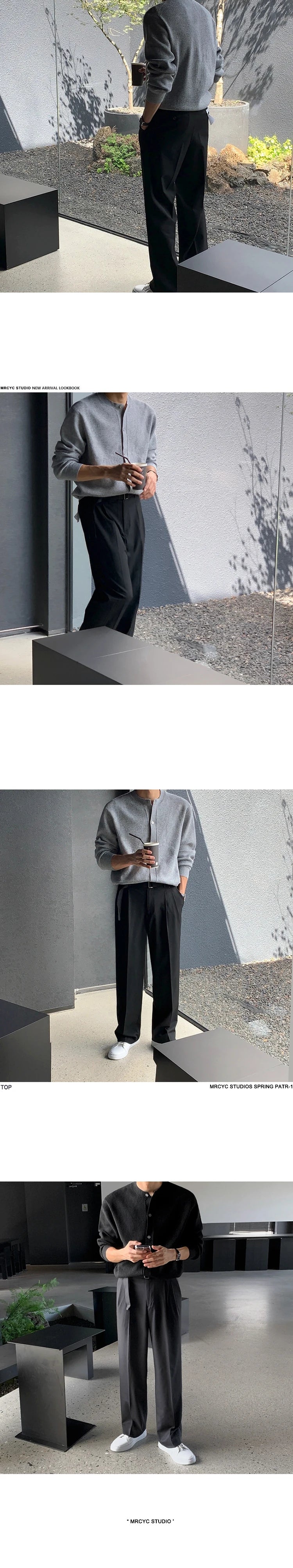 Men Autumn and Winter Knitted Cardigan Long-sleeved Sweater, Fashionable Single-breasted, Advanced Sense, Pure Color, Loose Coat