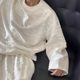 New Autumn Popular Men's Sets Trendy Jacquard Loose Solid Color Sweatshirt+Trouser 2 Piece  Suit Leisure High Quality Tracksuits