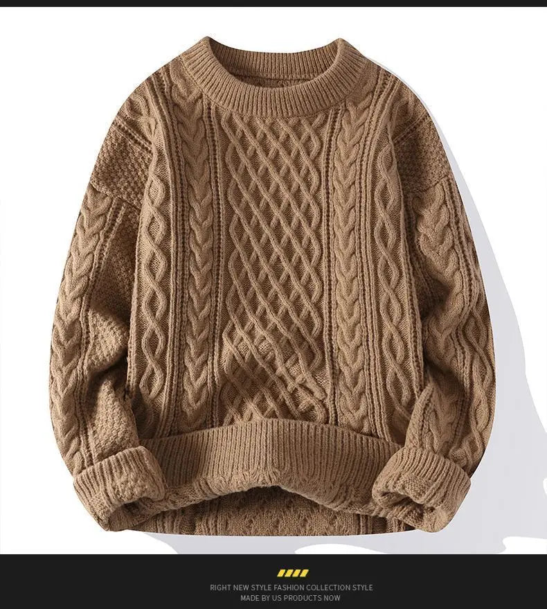 Sweater, Autumn and Winter Men's Thick Crumpled Sweater Jacket, Christmas Couple's Thread